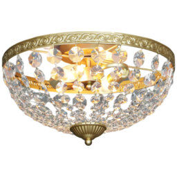 HOMCOM Crystal Chandelier Ceiling Light 2-Light Flush Mount