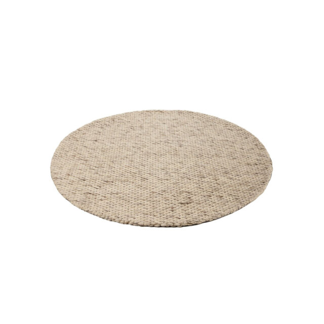 Handgefertigter Wollteppich aus in Hellgrau melier Hand Loomed Wool Mottled light grey Indoor Rug