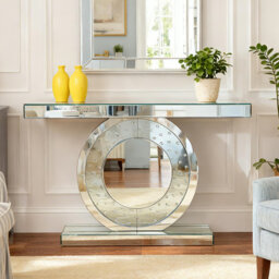 Andreja 120cm W Mirrored Glass Console Table with Crystal Inlay
