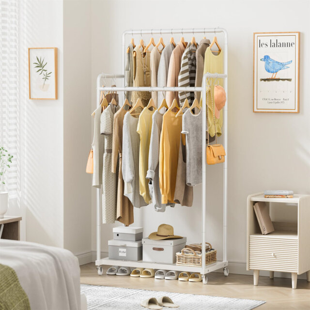 Pinnell 72.5cm Rolling Clothing Rack