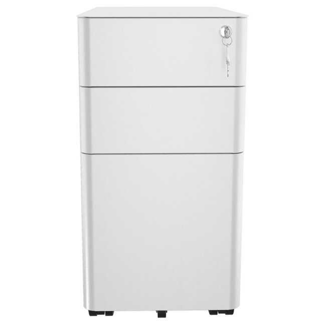 30cm Wide 3 -Drawer Mobile Steel File Cabinet