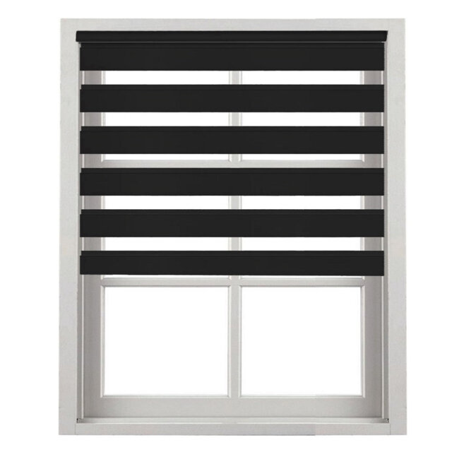 Dual Layer Day & Night Zebra Roller Shade – Light Filtering Window Blind