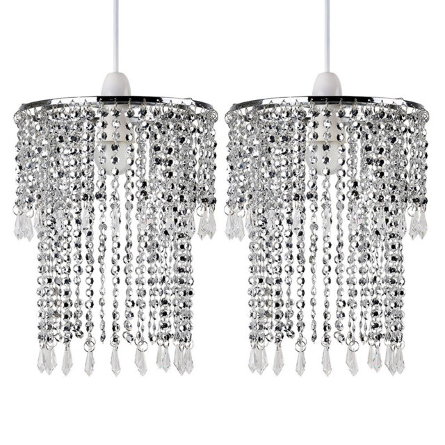 60cm H x 21.5cm W Metal Lamp Shade ( Screw On ) Silver