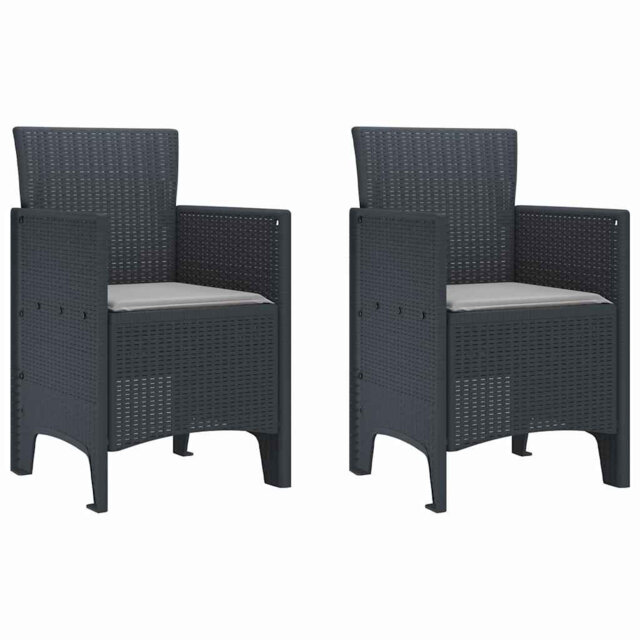 Garden Chair 2 Pcs Anthracite 53 X 49 X 85 Cm PP