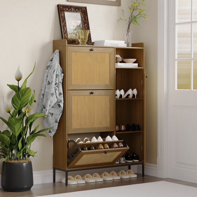 36 Pair Solid Wood Shoe Storage Cabinet