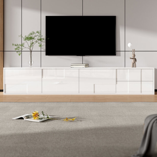 167cm Modern TV Lowboard with Drawers & Wall Mount Option