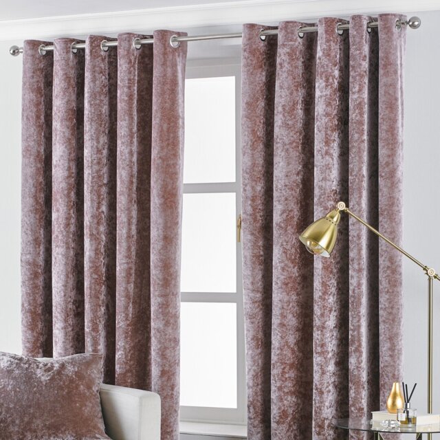 Elisha Crushed Velvet Thermal Eyelet Curtains