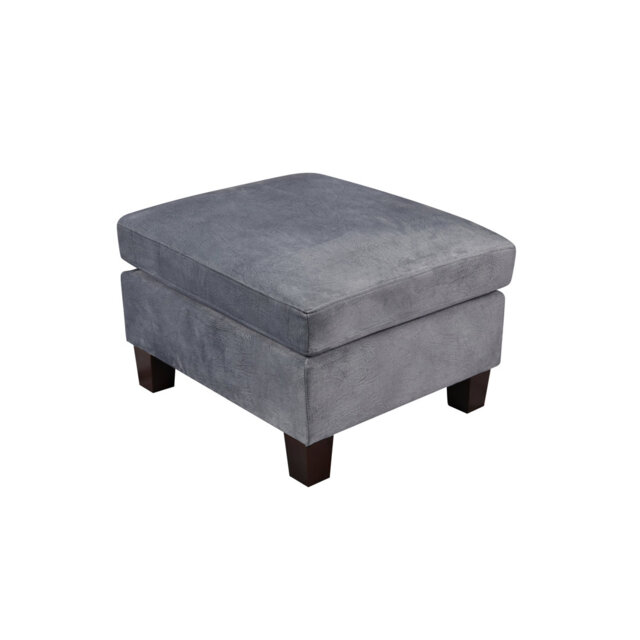 Athanas Velvet Square No Pattern Footstool Ottoman