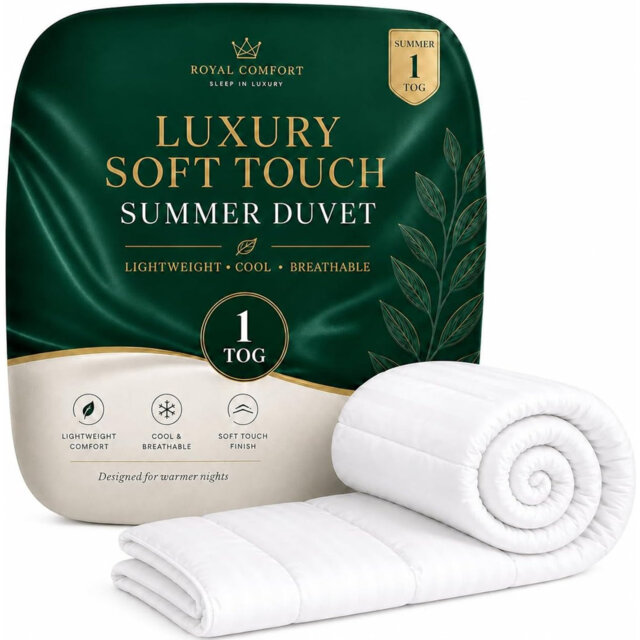 1 Tog Summer Duvet - Lightweight Cooling Duvet for Hot Sleepers , Breathable Microfibre
