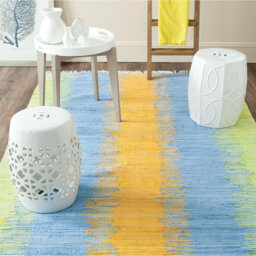 Dunagan Hand Hooked Green/Orange/Blue Rug