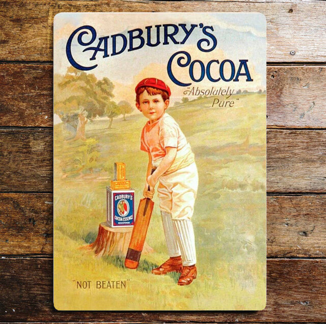 Cadbury's Cocoa Absolutely Pure Not Beaten Metal Wall DÃ©cor