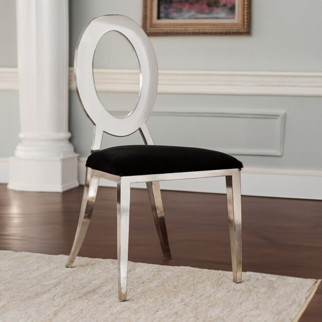 Kiera 46cm H Upholstered Side Chair in Silver