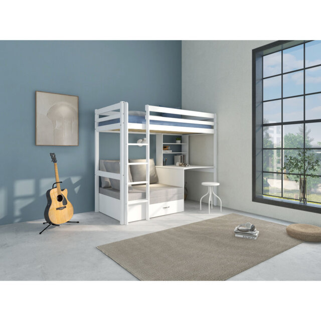 Luper European Single (90 X 200 Cm) High Sleepers with Desk Included