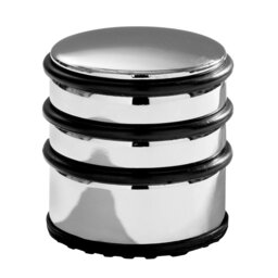 1.2kg Tall Door Stop with Black Line Detail in Chrome