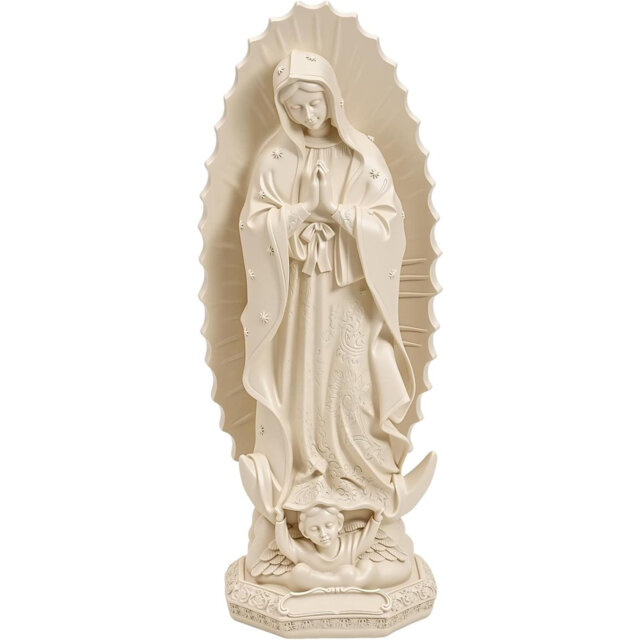"11"" Handcrafted Our Lady of Guadalupe Statue - Catholic Resin Home Altar Decor"