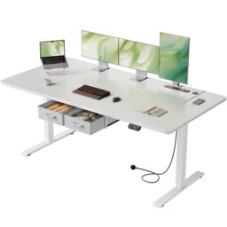 Adjustable Metal Base Standing Desk with Power Outlet