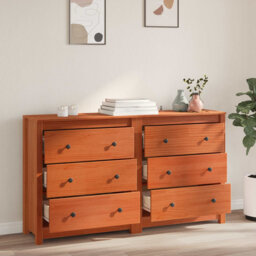 Solid Wood Pine Sideboard Side Cabinet Home Organiser Multi Colours