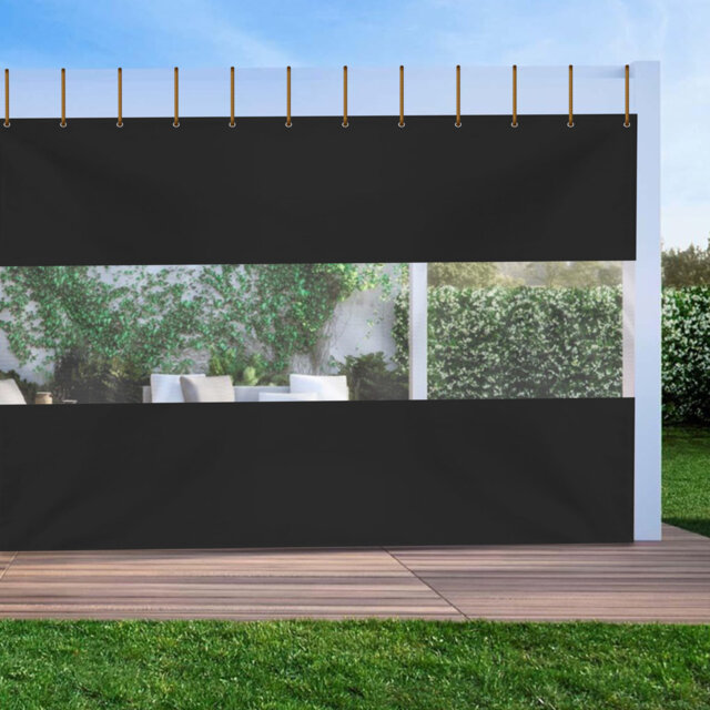 Heavy Duty Outdoor Clear Panel Curtain, All Weather Resistant Tarp Curtain for Pergola Porch Gazebo, Privacy Screen, Blackout Curtains