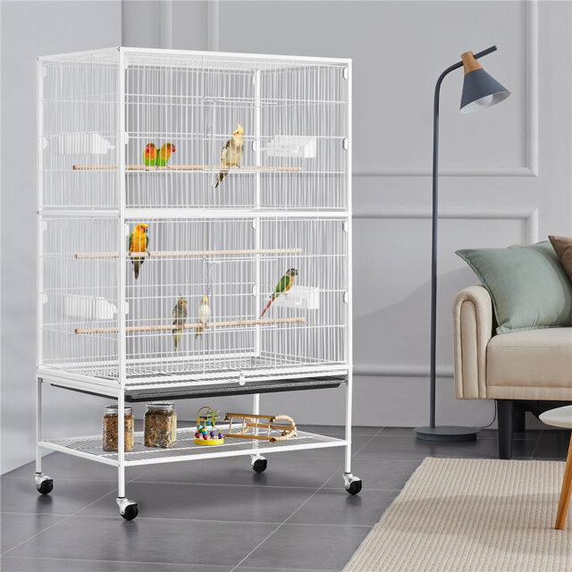 132cm Flat Top Floor Bird Cage with Wheels