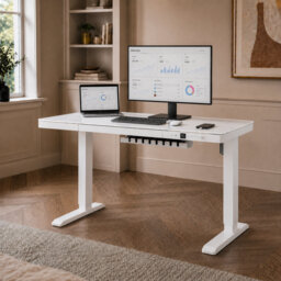 Adjustable Glass Top Metal Base