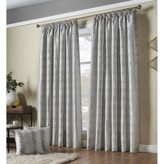 Auberon Reflective Pencil Pleat Room Darkening Curtains