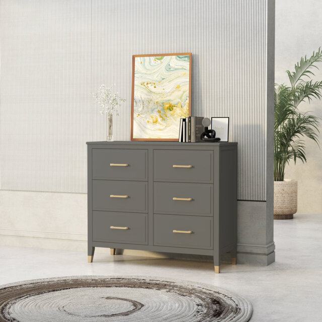 6 Drawer 105Cm W Double Dresser
