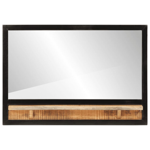 Abbegale Solid Wood Rectangle Mirror with Shelves