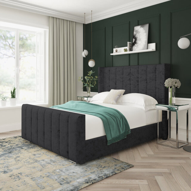 Aspen Crushed Velvet Upholstered Bed Frame