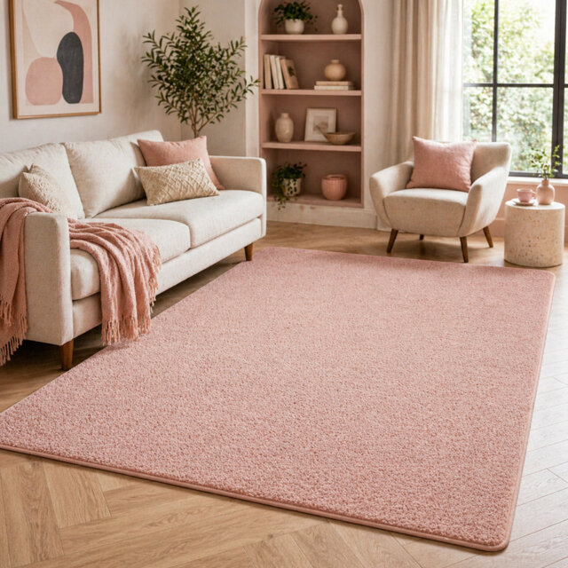 Aspire Homeware Blush Pink Modern Area Rug