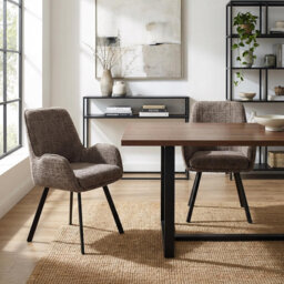 Fabric Upholstered Metal Armchair