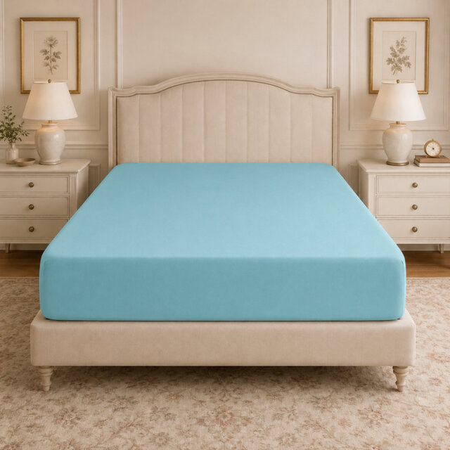 200 TC 50/50 Percale Polycotton Percale Fitted Sheet