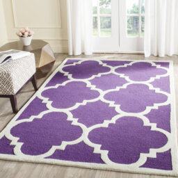 Keith Hand Tufted Wool Purple/Ivory Rug