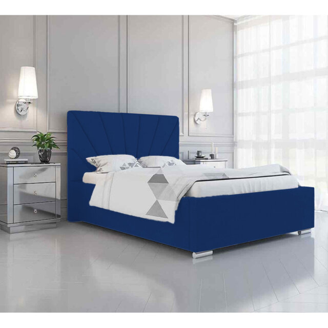 Sunrise Abubaker Upholstered Bed Frame - Plush Velvet with Headboard and Sprung Slats