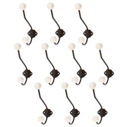 Hammer & Tongs - Ceramic Ball Hat & Coat Hook - W50mm x H180mm - White