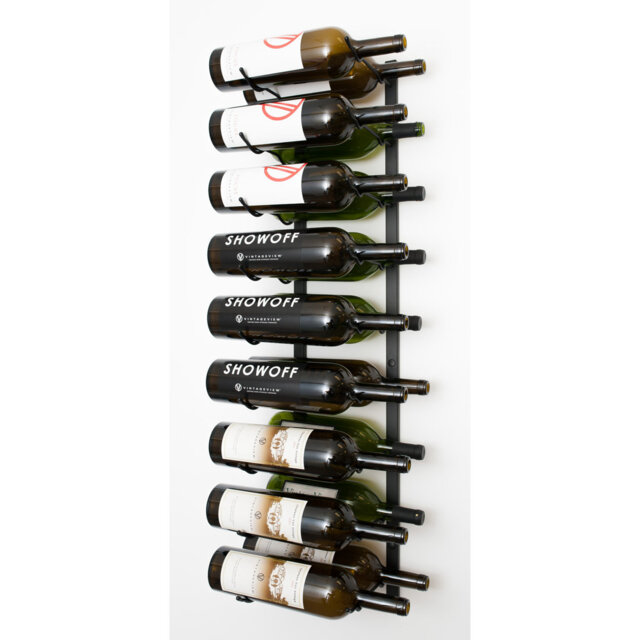 18 Bottle Wall Mounted Wine Bottle Rack Black