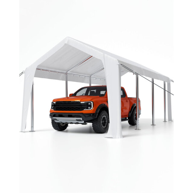 Heavy-Duty Waterproof Canopy Replacement Cover – UV & Wind Resistant PE Fabric, Portable Garage Shelter, Fits 13'x25' Gazebo Frame