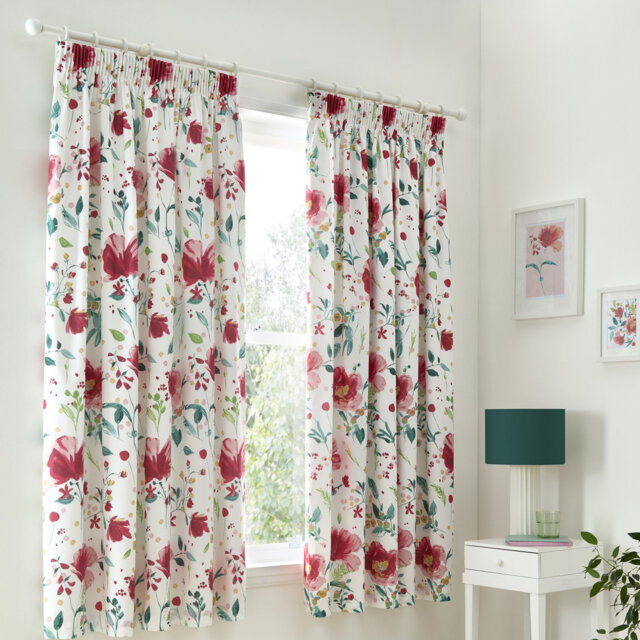 Cotton Blend Semi-Sheer Curtain Panel Pair