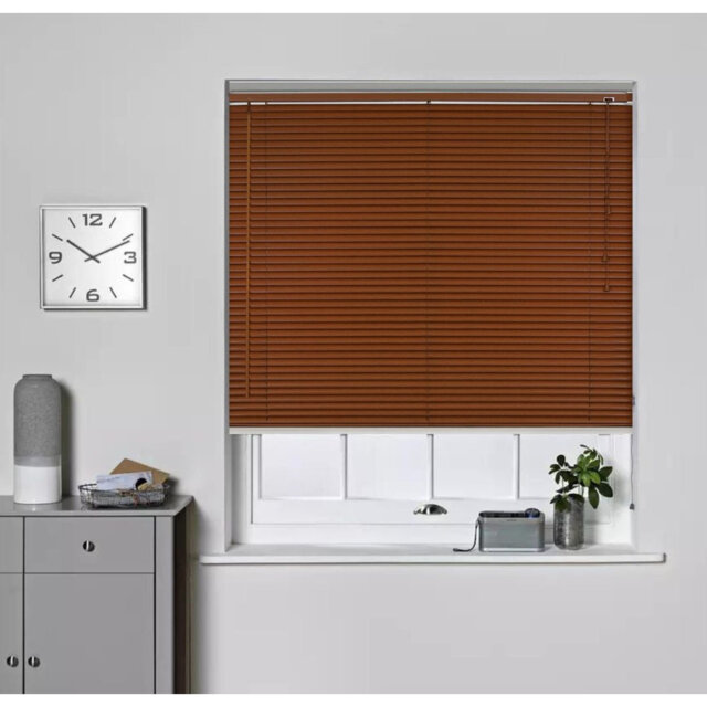 PVC Venetian Blinds – Wood Effect Finish, Moisture Resistant, Easy Fit Window Blinds for Home & Office