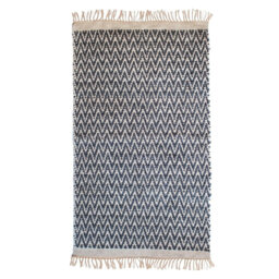 Roeut Chevron Handmade Blue/Gold Area Rug
