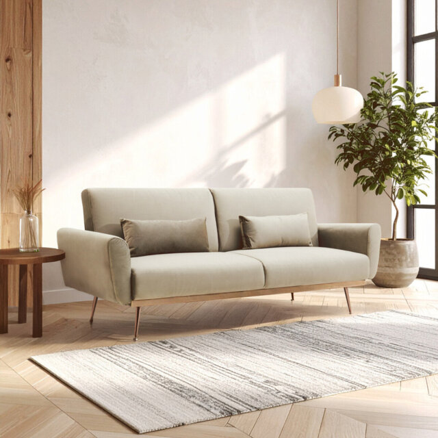 Doe 3 Seater Velvet Sofa Bed