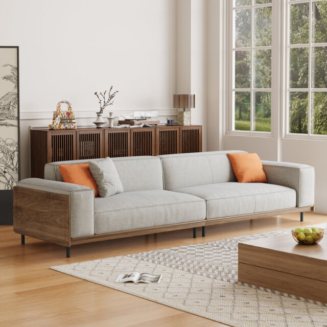 King Size Sofa 283cm, Solid Wood Base with Linen Blend Upholstery and Soft Cushioning Fast Dispatch From UK Warehouse â Dispatched Within 2 Days