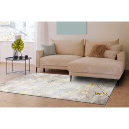 Dark beige / gold rug - marble, modern, textured