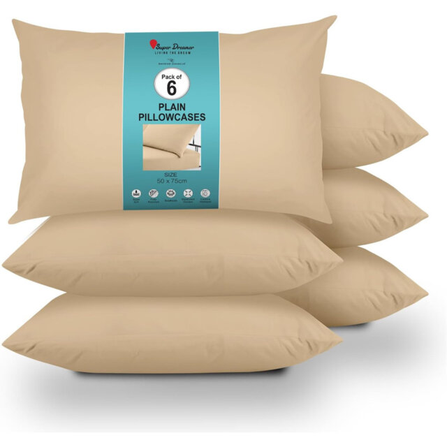 Premium Pack of 6 Microfiber Pillowcases - Soft, Durable & Breathable Bedding for a Restful Night’s Sleep