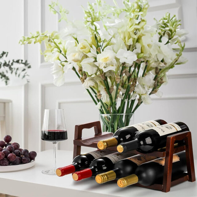 Countertop Wine Rack 2 Level Freestanding Wine Storage Display Rack For Home Kitchen Bar, Tabletop Cabinet, Pantry, Wine Cellar Basement