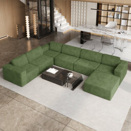 Modular Oversized 404Cm 6-Seater Left-Facing L-Shaped Corduroy Sofa, No Assembly Required