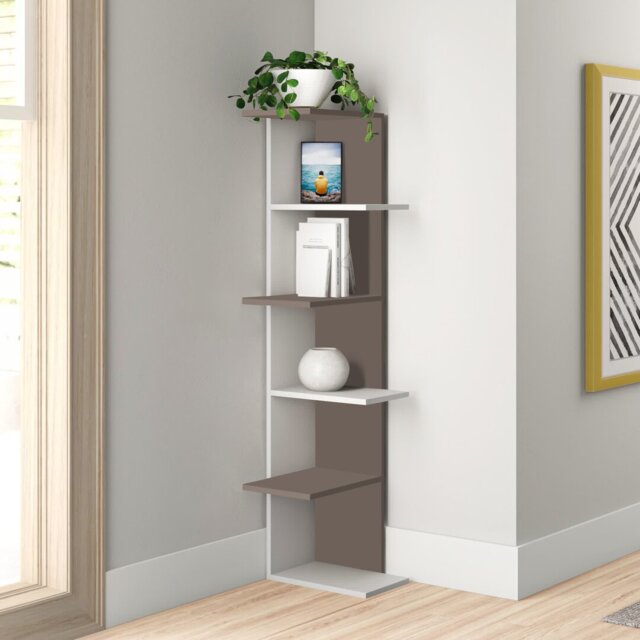 Saso Corner Bookcase 5-Tier Storage Unit