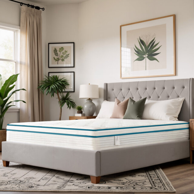 Pocket Spring Mattress in Knitted Fabric, High Rebound Foam with Breathable Design, White Colour Fast Dispatch From UK Warehouse – Dispatched Within 2