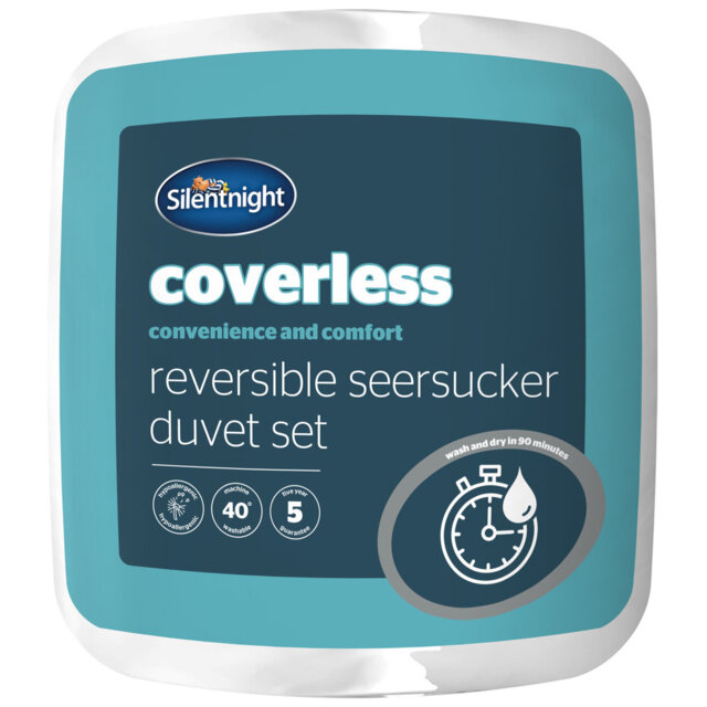 Silentnight Seersucker Coverless Duvet 10.5 Tog With Matching Pillowcases,  All Seasons