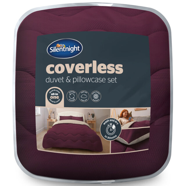 Silentnight Seersucker Coverless Duvet 10.5 Tog With Matching Pillowcases, All Seasons