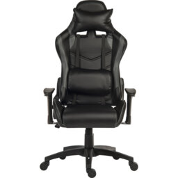 Inbox Zero Ireton Adjustable Reclining Ergonomic Faux Leather Swiveling PC & Racing Game Chair in Black
